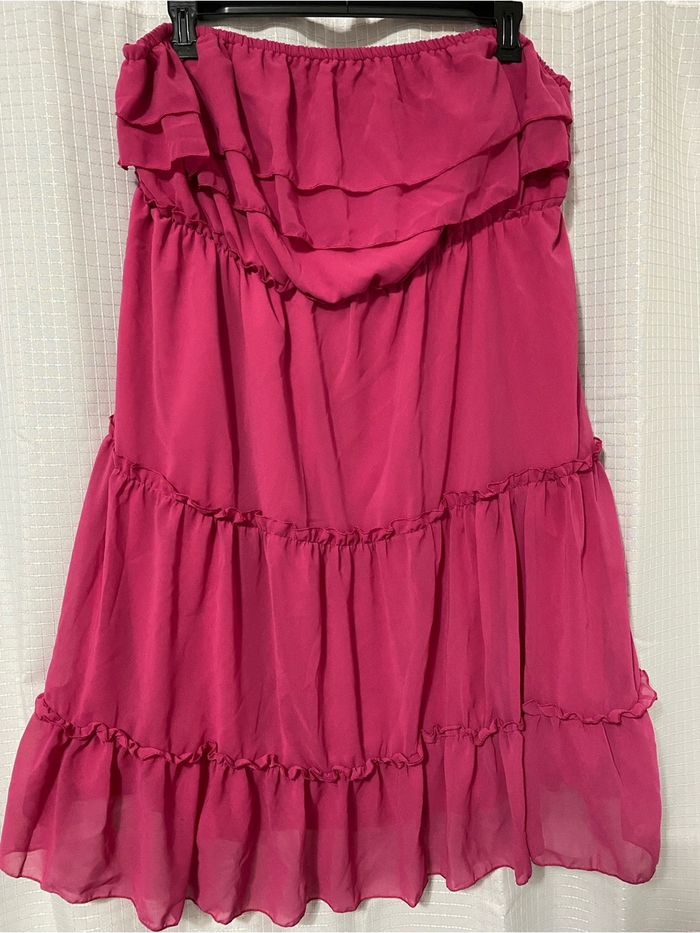 Women's Fuchsia Tiered Ruffle Dress Size 4X Fits Like 3X